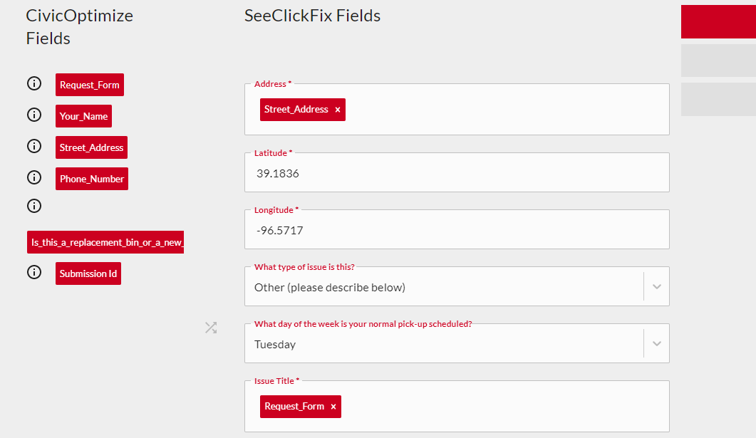 Map fields.